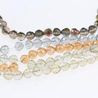 Gemischte Kristall Perlen, plattiert, DIY, mehrere Farben vorhanden, 6*6*9mm, Bohrung:ca. 1mm, verkauft von Strang