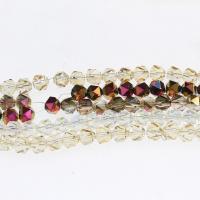 Gemischte Kristall Perlen, plattiert, DIY, mehrere Farben vorhanden, 9*9mm, Bohrung:ca. 1mm, verkauft von Strang