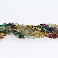 Quadrat Kristall Perlen, plattiert, DIY, mehrere Farben vorhanden, 5.5*5.5mm, Bohrung:ca. 1mm, verkauft von Strang