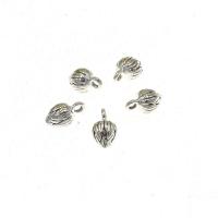 Bijoux pendentifs en Zinc alliage , alliage de zinc, fleur, Plaqué de couleur d'argent, DIY, protéger l'environnement, sans nickel, plomb et cadmium, 13*7mm Environ 2mm, Vendu par kg