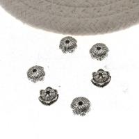 Zinc Alloy Flower Beads, antique silver color plated, DIY, nickel, lead & cadmium free, 13*9*2.2mm Approx 1mm 