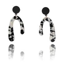 Acrylic Drop Earring, with Acetate, for woman, black 