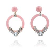 Acrylic Drop Earring, with Zinc Alloy, for woman & with rhinestone 