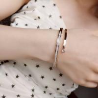 Titane bracelet en acier et bracelet, Acier titane, Rond, Portable, couleur or rose Vendu par PC