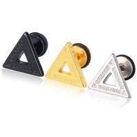 Titanium Steel Stud Earring, Triangle, portable & Unisex 