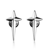 Titanium Steel Stud Earring, portable & Unisex 