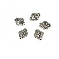 Zinc Alloy Jewelry Beads, Rhombus, antique silver color plated, DIY, nickel, lead & cadmium free, 18*3mm Approx 1mm 