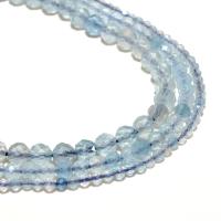 Aquamarin Perlen, rund, DIY & verschiedene Größen vorhanden, blau, verkauft von Strang