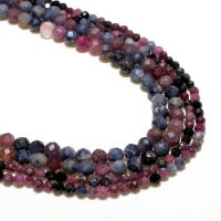 Ruby Beads, with Sapphire​, Round, natural, DIY & faceted, mixed colors 