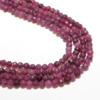 Ruby Beads, Round, natural, DIY & faceted, fuchsia, 3mm 