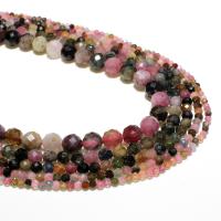 Natural Tourmaline Beads, Round, DIY & faceted, mixed colors 