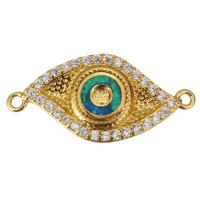 Cubic Zirconia Micro Pave Brass Connector, with Opal, gold color plated, micro pave cubic zirconia Approx 1mm 