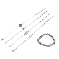 alliage de zinc Set de bracelet, Motif géométrique, Placage, 5 pièces & pour femme, 180+50mm, Vendu par fixé