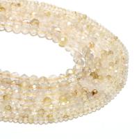 Rutilquarz Perlen, Rutilated Quarz, rund, natürlich, DIY & facettierte, goldfarben, verkauft von Strang