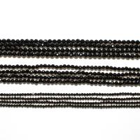 Черный-Спинель Бусины, Круглая, натуральный, DIY & граненый, черный, продается Strand
