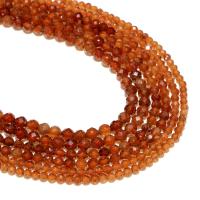 Garnet Beads, Round, natural, DIY & faceted, orange 