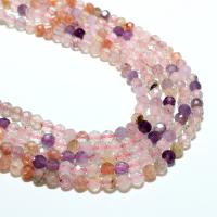Super-7 Beads, Round, natural, DIY & faceted, mixed colors 