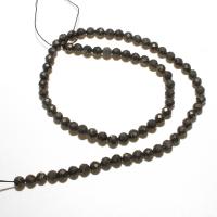 Goldene Pyrit Perlen, rund, natürlich, DIY & facettierte, schwarz, verkauft von Strang