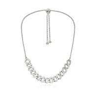 Rhinestone Zinc Alloy Necklace, with Iron, plated & for woman & with rhinestone 72cm,12-34cm 