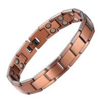 Copper Bracelet, with Magnet, antique brass color plated, with magnetic & for man, 1.4mm Approx 8.66 Inch 