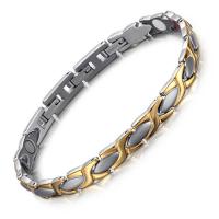 Titanium Steel Bracelet & Bangle, with Magnet, plated, with magnetic & for woman 6.4mm Approx 8.26 Inch 