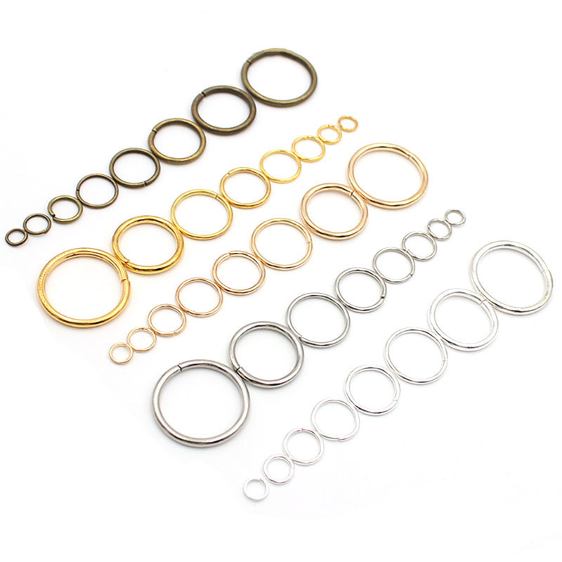 Brass Ring Jump Abierta, metal, alta calidad plateado y nunca se descolora, diverso tamaño para la opción, Vendido por Bolsa