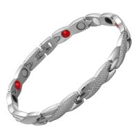 Titanium Steel Bracelet & Bangle, with Germanium & Magnet, plated, with magnetic & for woman 7mm Approx 8.07 Inch 