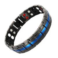 Titanium Steel Bracelet & Bangle, with Germanium & Magnet, plated, with magnetic & for man 15mm Approx 8.46 Inch 