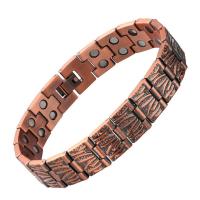 Copper Bracelet, with Magnet, plated, with magnetic & for man, 15mm Approx 8.85 Inch 