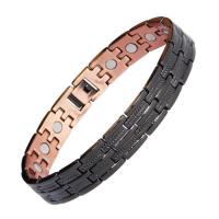 Copper Bracelet, with Magnet, plated, with magnetic & for man, black, 13mm Approx 8.66 Inch 