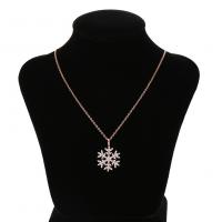 Cubic Zircon Micro Pave Brass Necklace, with stainless steel chain, Snowflake, plated, micro pave cubic zirconia & for woman Approx 19.68 Inch 