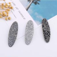 Hair Snap Clips, Zinc Alloy, with Rhinestone, Geometrical Pattern, plated, micro pave rhinestone & for woman 85mm 