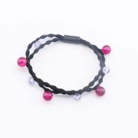 Ponytail Holder, Rubber Band, with Polyester, Geometrical Pattern, handmade & for woman 55*5mm 