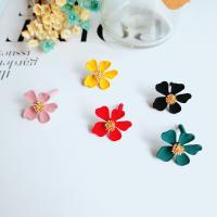 Zinc Alloy Stud Earring, Flower, DIY 
