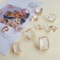 Brass Earring Drop Component, with Crystal, DIY 