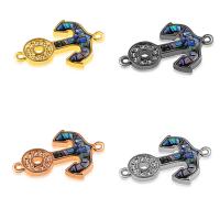 Cubic Zirconia Micro Pave Brass Connector, with Abalone Shell, plated, DIY & micro pave cubic zirconia 