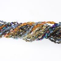 Dreieckiger Kristall Perlen, plattiert, DIY, mehrere Farben vorhanden, 4.5*5mm, Bohrung:ca. 1mm, verkauft von Strang