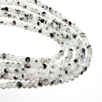 Natural Moonstone Beads, Round, DIY & faceted, white and black, 4mm, Approx 