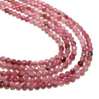 Tourmaline Beads, Flat Round, natural, DIY & faceted, pink, 6mm 
