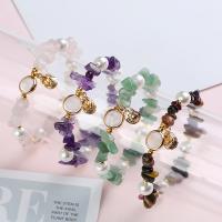 Gemstone Bracelets, Natural Gravel, with Zinc Alloy, Geometrical Pattern, plated & for woman 190mm 