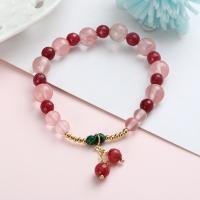 Gemstone Bracelets, Natural Stone, with Zinc Alloy, Geometrical Pattern, plated & for woman 200mm 