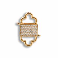 Brass Box Clasp, plated, DIY & micro pave cubic zirconia 