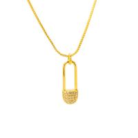 Cubic Zircon Micro Pave Brass Necklace, plated & micro pave cubic zirconia & for woman 