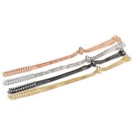 Messing Armband-Kette, plattiert, Micro pave Zirkonia & für Frau, keine, verkauft von Strang