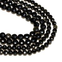 Gold Obsidian Beads, Flat Round, natural, DIY & faceted, black, 4mm 