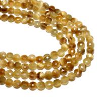 Tiger Eye Beads, Flat Round, natural, DIY & faceted, yellow, 4mm 