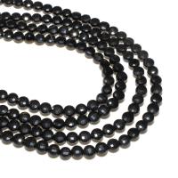 Black Stone Beads, Flat Round, natural, DIY & faceted, black, 4mm 