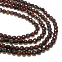 Perles en jaspe bréchique, Corde d'armure, Plat rond, naturel, DIY & facettes, rouge foncé, 4mm Vendu par brin