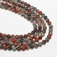 Dragon Blood stone Beads, Flat Round, natural, DIY & faceted, mixed colors, 4mm 
