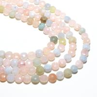 Morganite Beads, Flat Round, natural, DIY & faceted, multi-colored, 4mm 
